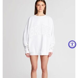 White 'Bride' Oversized Sweatshirt The Bar